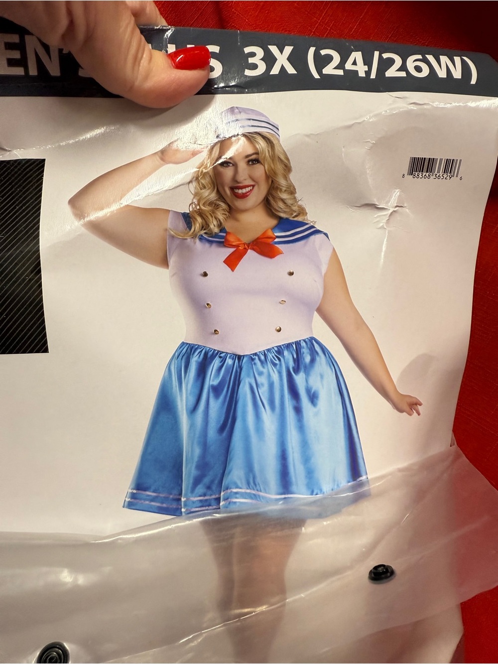 Celebrate Plus-Size 3X Sailor Halloween Costume in White, Blue and Orange